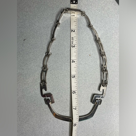Erika Hult De Corral RIC Geometric AZTEC Sterling 925 17” Collar Necklace 6.75” - Picture 8 of 13